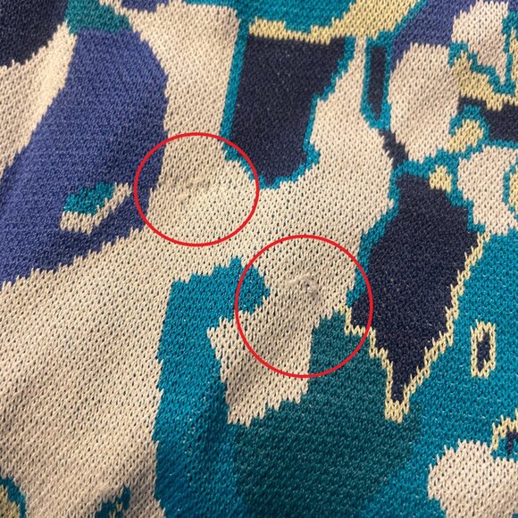 Staud Giovanni Abstract Jacquard Knit Midi Skirt XL blue print slit - Picture 8 of 8